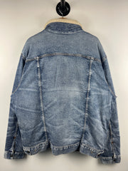 Vintage 90s American Eagle Sherpa Lined Blue Denim Jacket