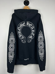 Chrome Hearts Floral Horseshoe Black Hoodie