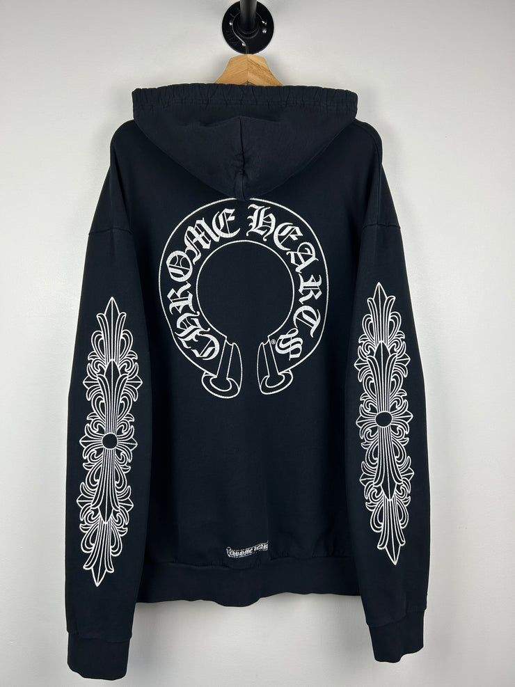 Chrome Hearts Floral Horseshoe Black Hoodie