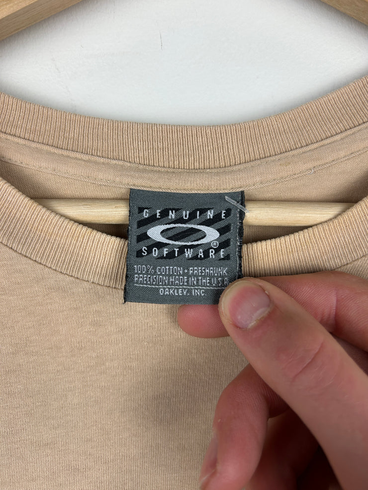Vintage 90s Oakley Softwear Glasses Beige Tee