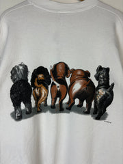 Vintage 90's Dogs White Crewneck