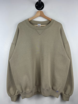 Vintage 90s Russell Athletic Blank Beige Crewneck