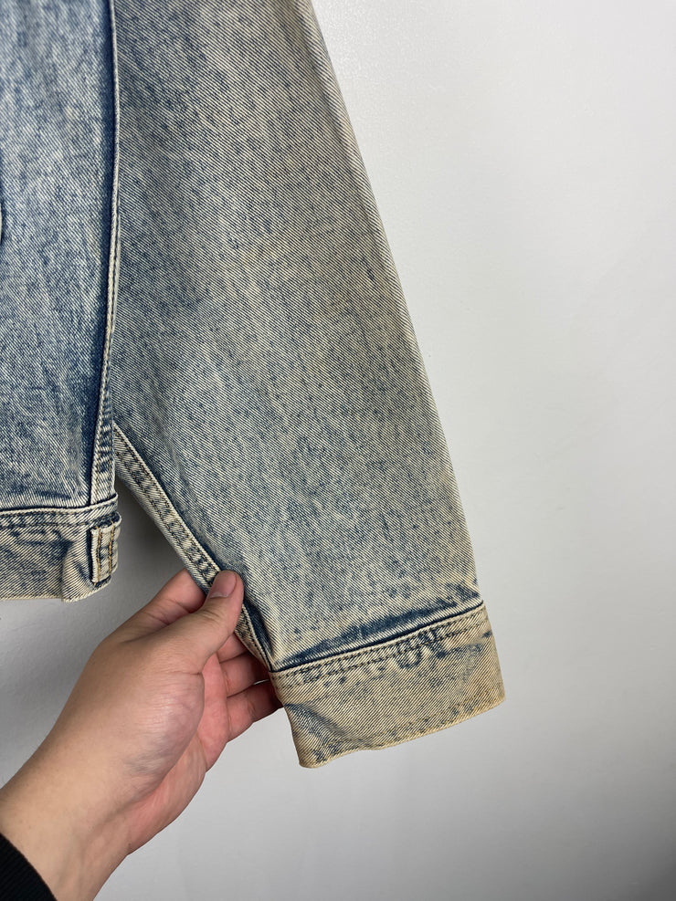 Vintage 90s Lee 1 Pocket Blue Denim Trucker Jacket