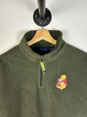 Vintage 90's Winnie The Pooh Green Quarter Zip Fleece