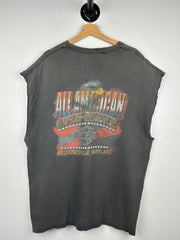 Vintage 2002 Harley Davidson Flames Maryland Thrashed Black Cut Off Tank Top