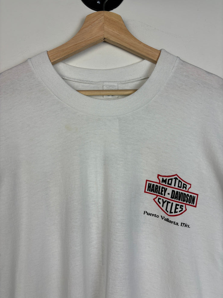 Vintage Harley Davidson Puerto Vallarta White Tee