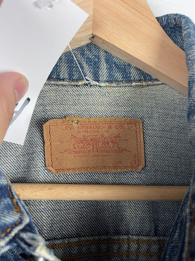 Vintage 60s Levis Big E Type 3 521 Blue Denim Trucker Jacket