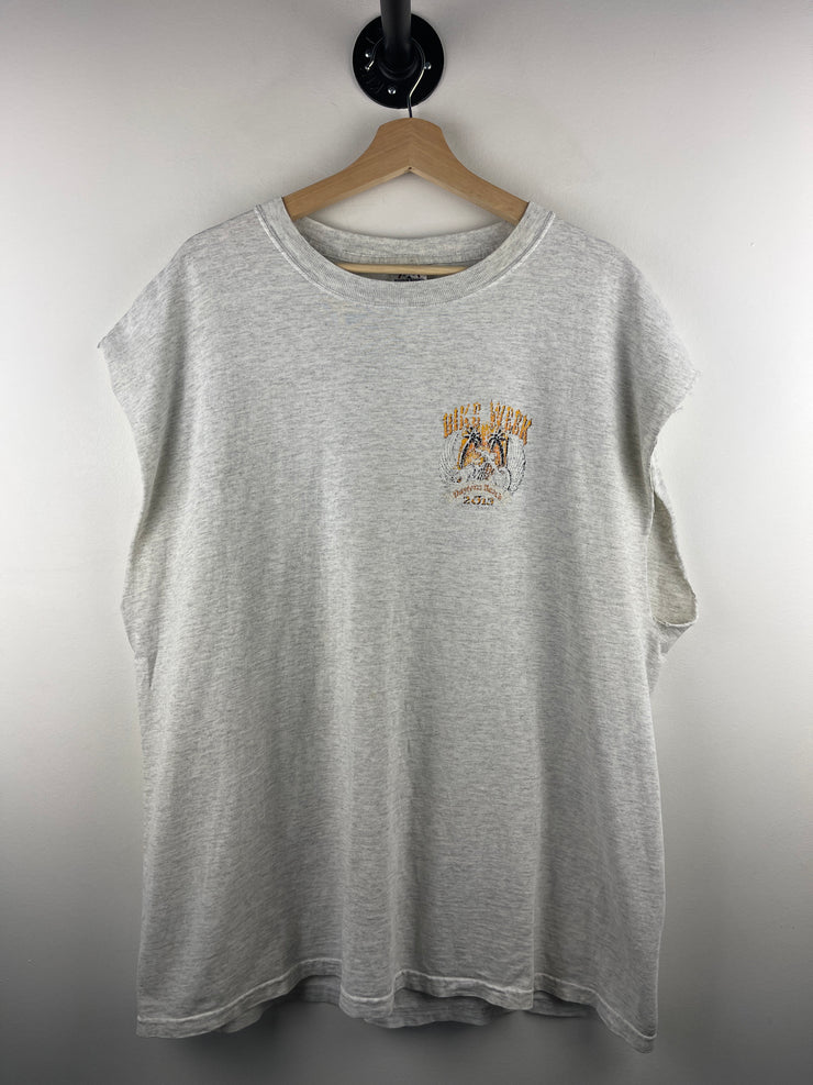 Vintage Bike Week Daytona Beach Grey Cut Off Tank Top