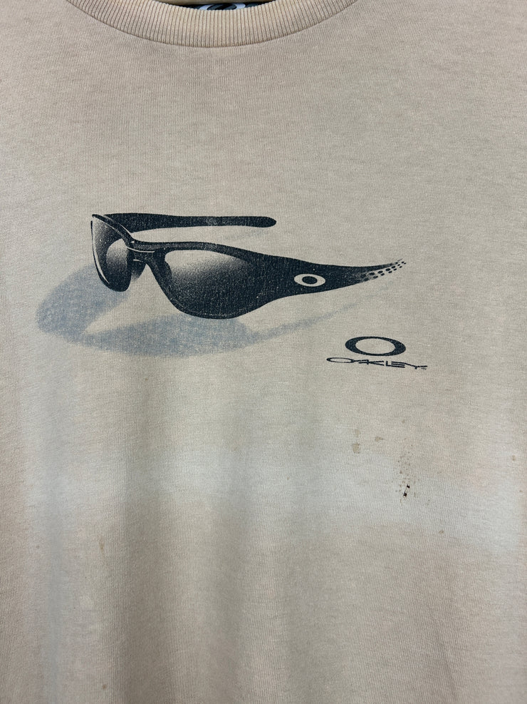 Vintage 90s Oakley Softwear Glasses Beige Tee