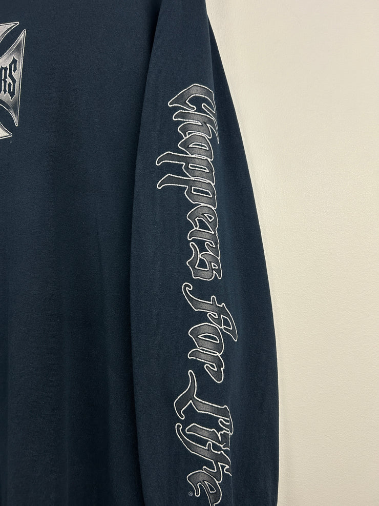 Vintage West Coast Choppers Long Beach Chrome Logo Navy Long Sleeve