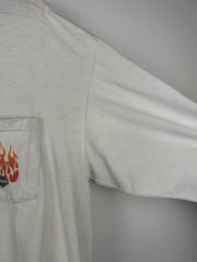 Vintage Harley Davidson Flames New Orleans White Long Sleeve