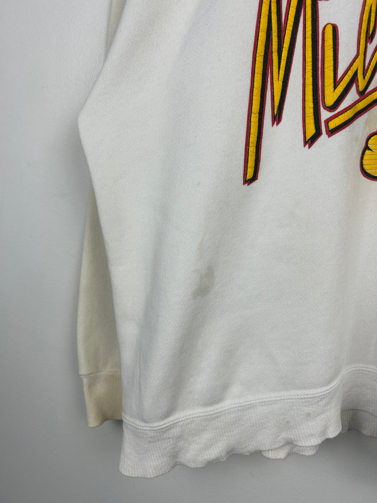 Vintage 80s Disney Mickey Mouse Beverly Hills White Crewneck