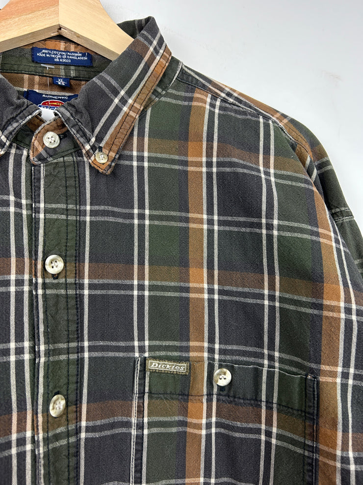 Vintage Dickies Checkered Button Up Flannel Long Sleeve