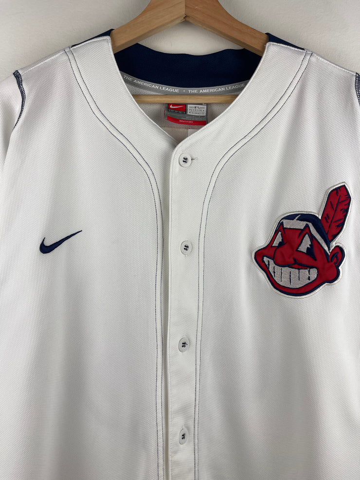 Vintage MLB Nike Cleveland Indians Hafner White Baseball Jersey