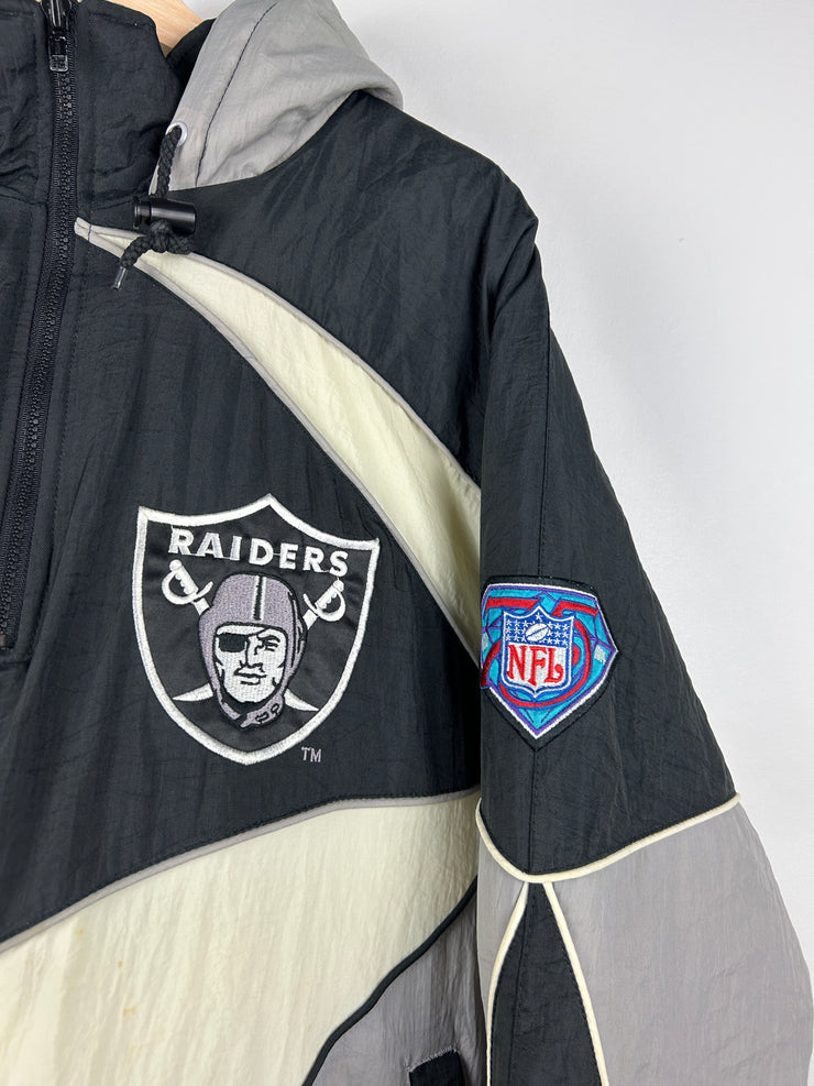 Vintage 90s NFL Pro Player Los Angeles Raiders Hooded Jacket