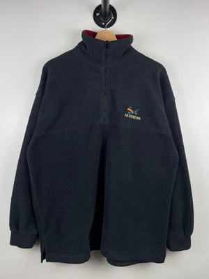 Vintage 90s Guinness Beer Pelican Black Quarter Zip Fleece Sweater