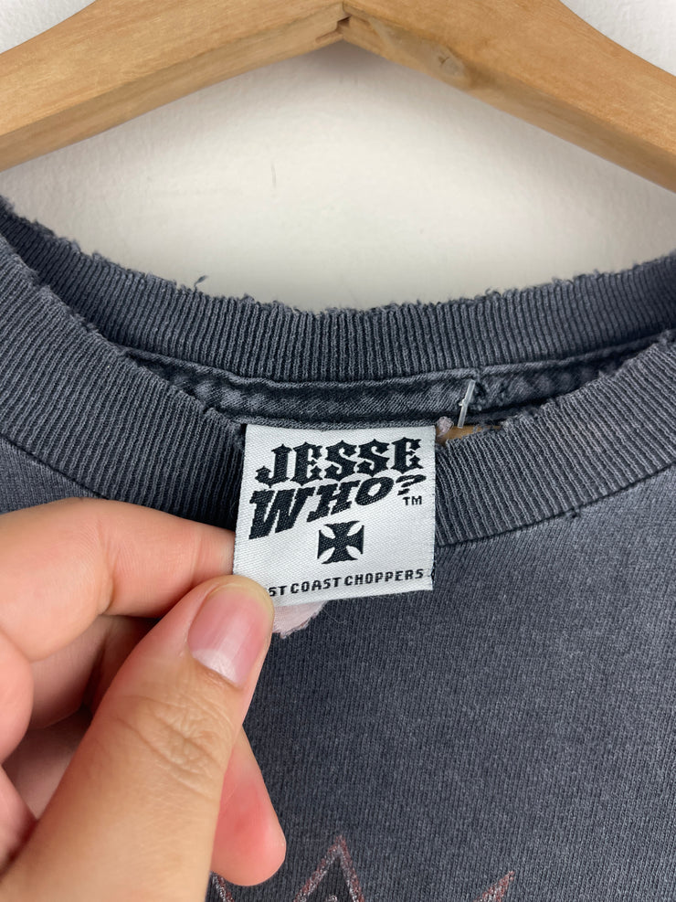 Vintage West Coast Choppers Motorcycle Long Beach Thrashed Black Tee