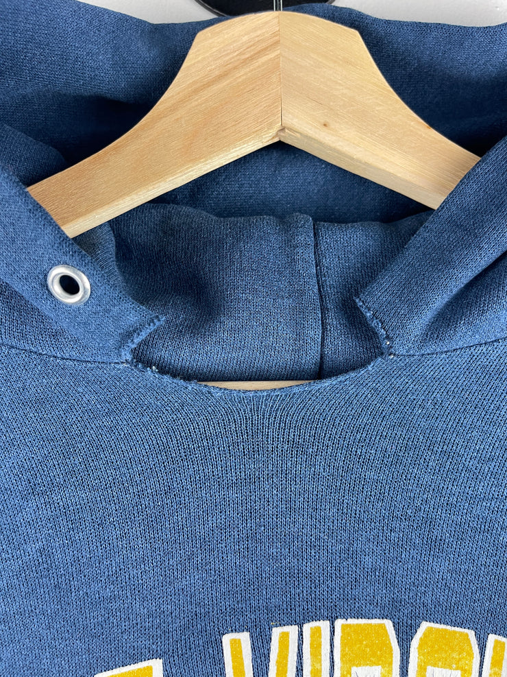 Vintage 80s West Virginia Arc Logo Spellout Navy Hoodie