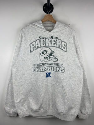 Vintage 2002 NFL Green Bay Packers NFC Champions Grey Hoodie