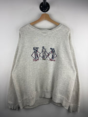 Vintage 90s Golf Eagle Par Birdie Embroidered Grey Crewneck