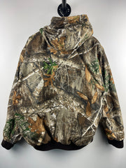 Vintage Real Tree Camo & Beige Reversible Hooded Work Jacket