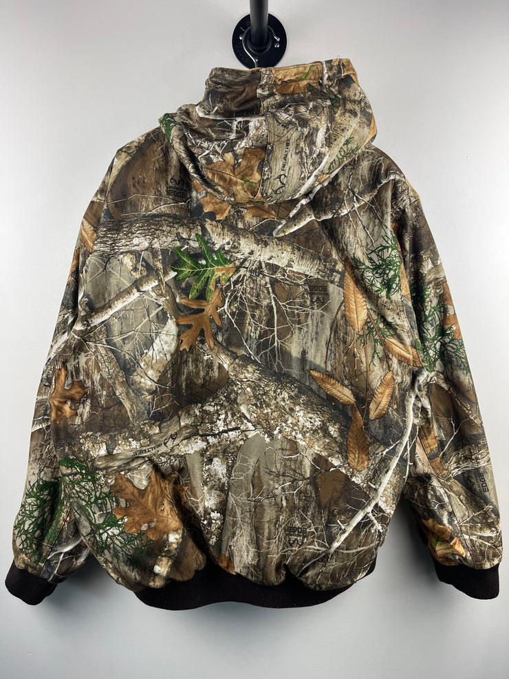 Vintage Real Tree Camo & Beige Reversible Hooded Work Jacket