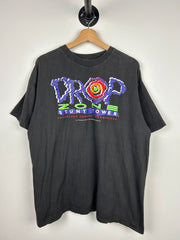 Vintage 90s Canada’s Wonderland Drop Zone Black Tee
