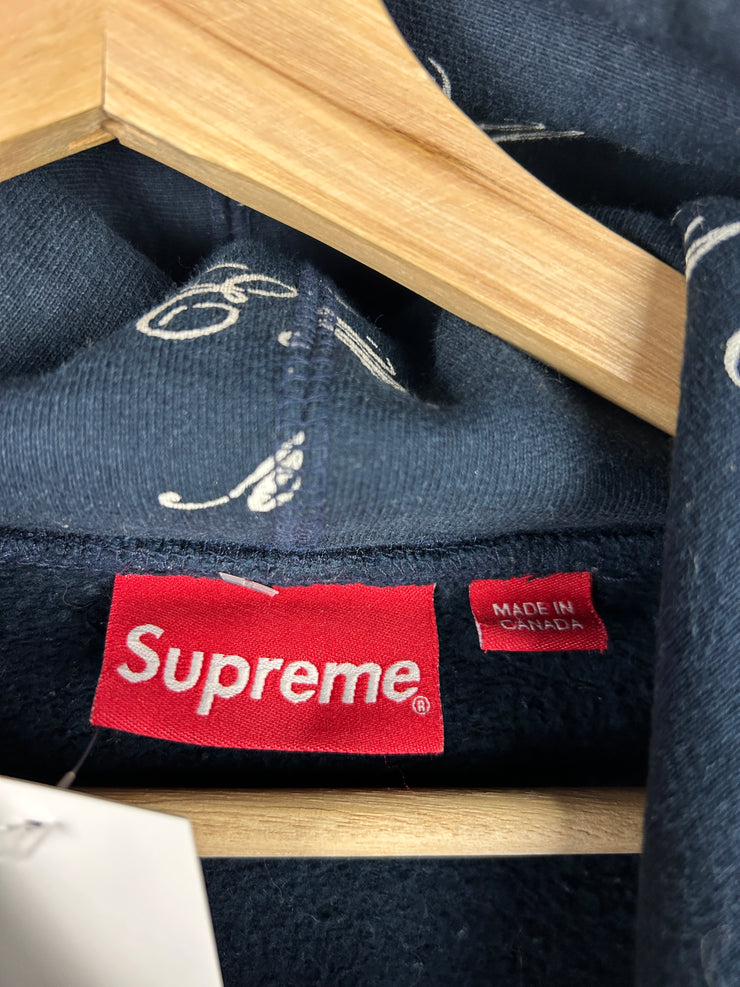 Supreme FW15 Eat Me Navy Hoodie