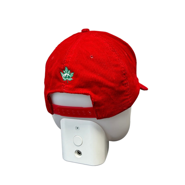 Vintage 90s Sleeman Beer Corduroy Red Snapback Hat
