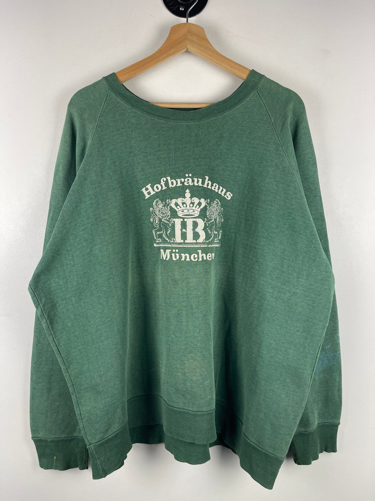 Vintage 80s Hofbrauhaus Munchen Green Crewneck