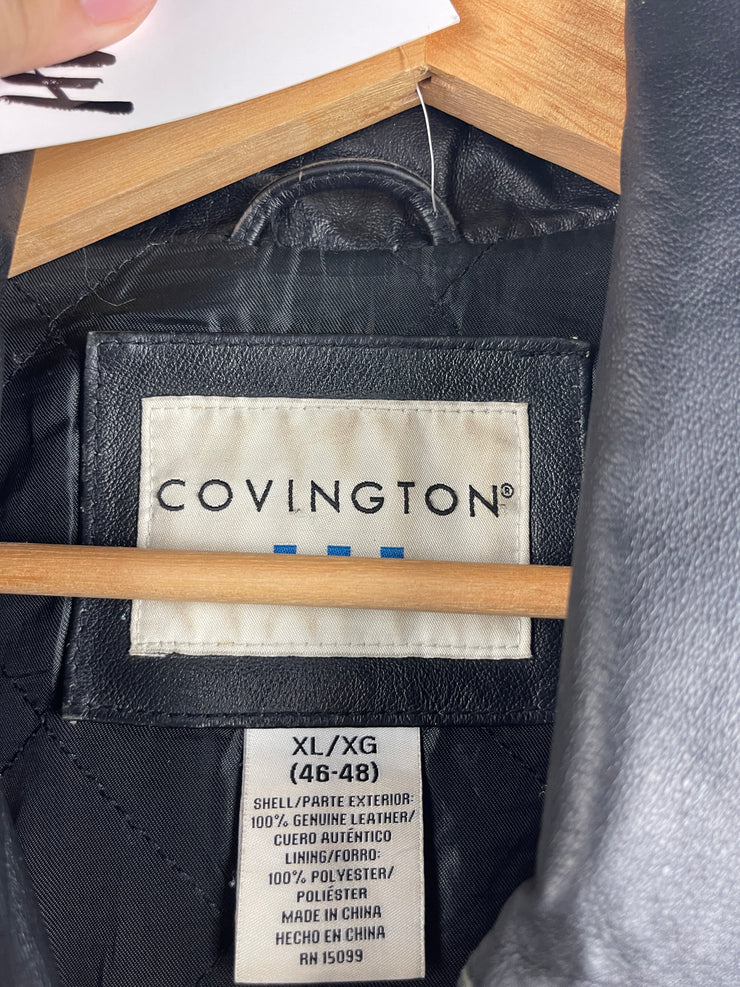 Vintage Convington Black Leather Bomber Jacket