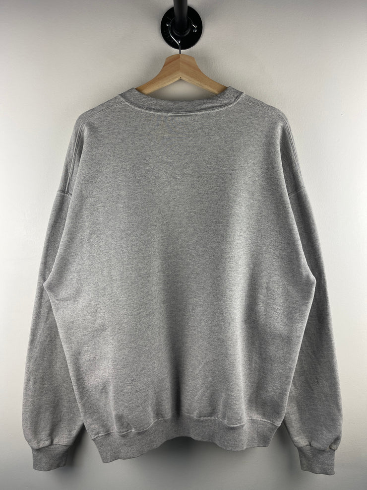 Vintage 90s Illinois Illini Embroidered Grey Crewneck