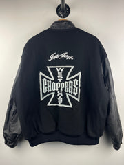 Vintage West Coast Choppers Jesse James Wool & Leather Black Varsity Jacket