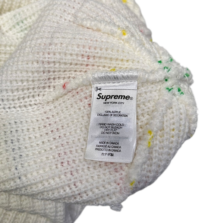 Supreme FW23 Loose Gauge Multi Colour White Beanie