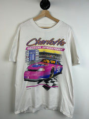 Vintage 90's Nascar Charlotte Motor Speedway White Tee