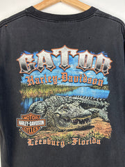 Vintage Harley Davidson Skull Gator Black Tee