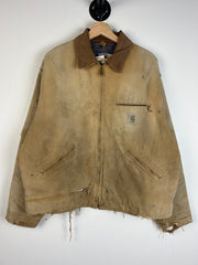 Vintage 80's Carhartt Detroit Beige Jacket 6BLJ