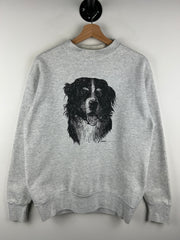 Vintage 90s Dog Art Grey Crewneck