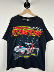 Vintage 90s Nascar Mark Martin Lightning Black Tee