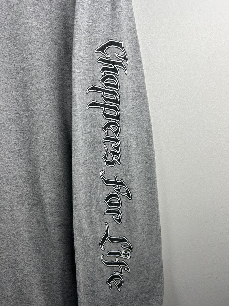 Vintage West Coast Choppers Motorcycle Sleeve Print Grey Long Sleeve