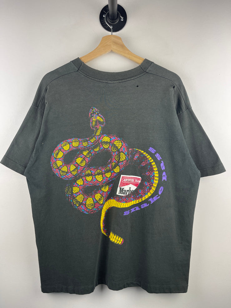 【90s】Marlboro Adventure Team Snake Pass Vintage Marlboro Cigarettes T-Shirt 90s Smoke – For All To Envy