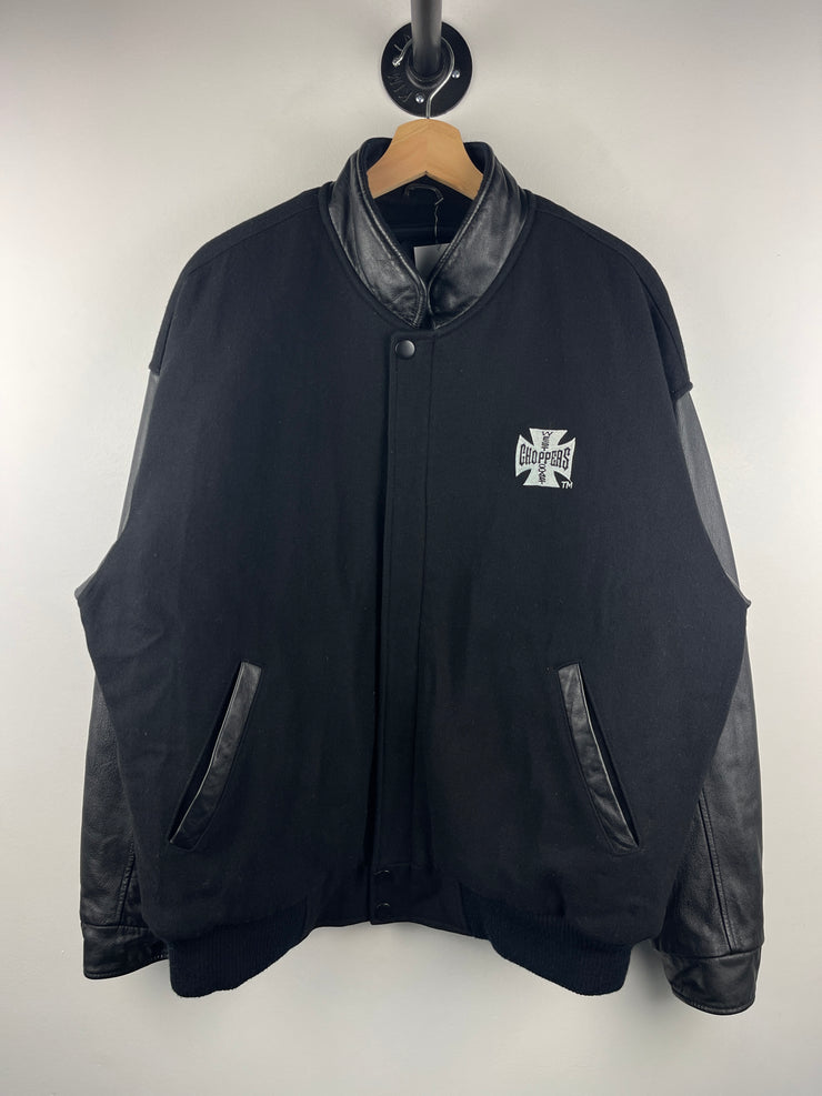 Vintage West Coast Choppers Jesse James Wool & Leather Black Varsity Jacket