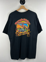 Vintage Harley Davidson Girl Mandan Black Tee