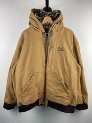 Vintage Real Tree Camo & Beige Reversible Hooded Work Jacket