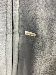 Vintage 90s Carhartt Velour Grey Zip Up Hoodie 763 GREY