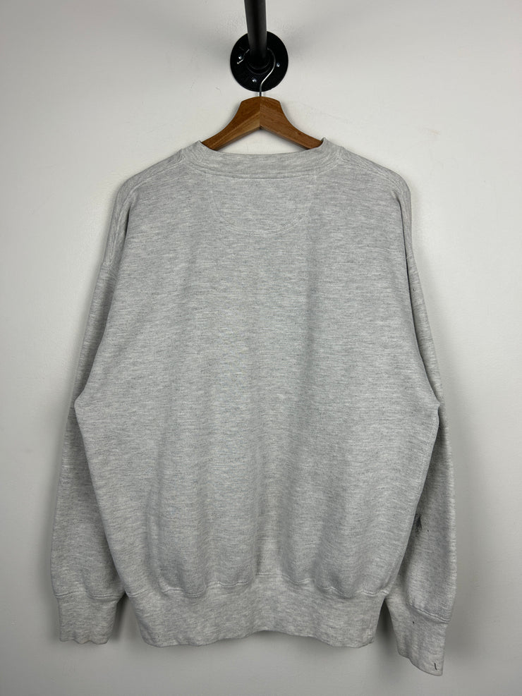 Vintage North Carolina Tar Heels Embroidered Grey Crewneck