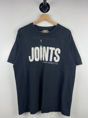Vintage Joints Happy Cigarettes Weed Parody Black Tee