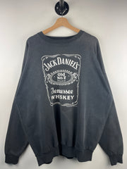 Vintage 90s Jack Daniels Whiskey Faded Black Crewneck