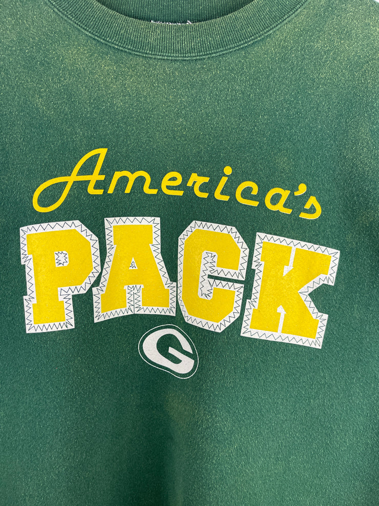 Vintage 90s NFL Green Bay Packers Americas Pack Green Crewneck