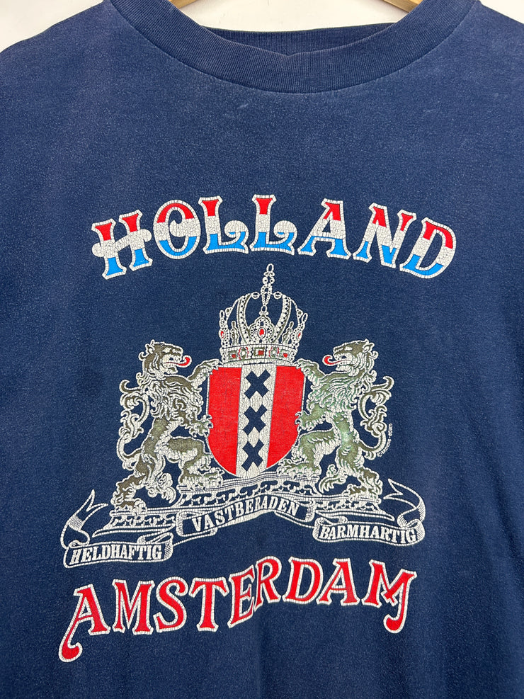 Vintage 90s Amsterdam Holland Navy Tee